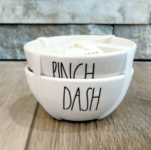 NEW Rae Dunn PINCH & DASH Small Ceramic Mixing Spice Bowls Set 2-Piece NWT Two
